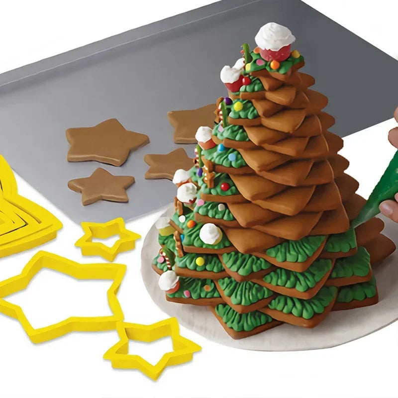 Christmas Tree Cookie Cutter Mold Xmas 6pcs/ set